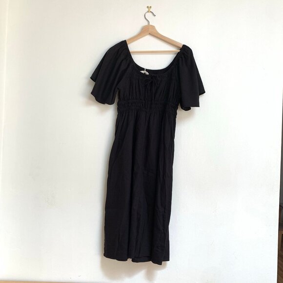 NWT Everlane Flutter-Sleeve Dress in Stretch Linen - Picture 5 of 6